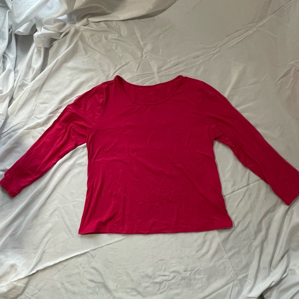 SHEIN Vibrant Red Long Sleeve Tee